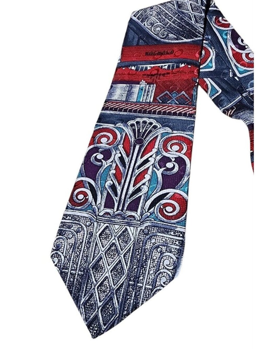 Je Suis Art Deco Print Tie Silk